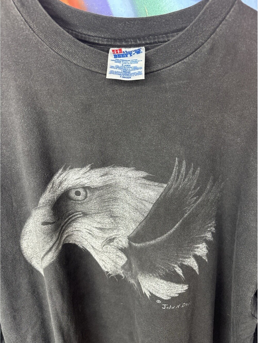 90’s Haynes Beefy -T Long sleeve Eagle John N. Davis Xl